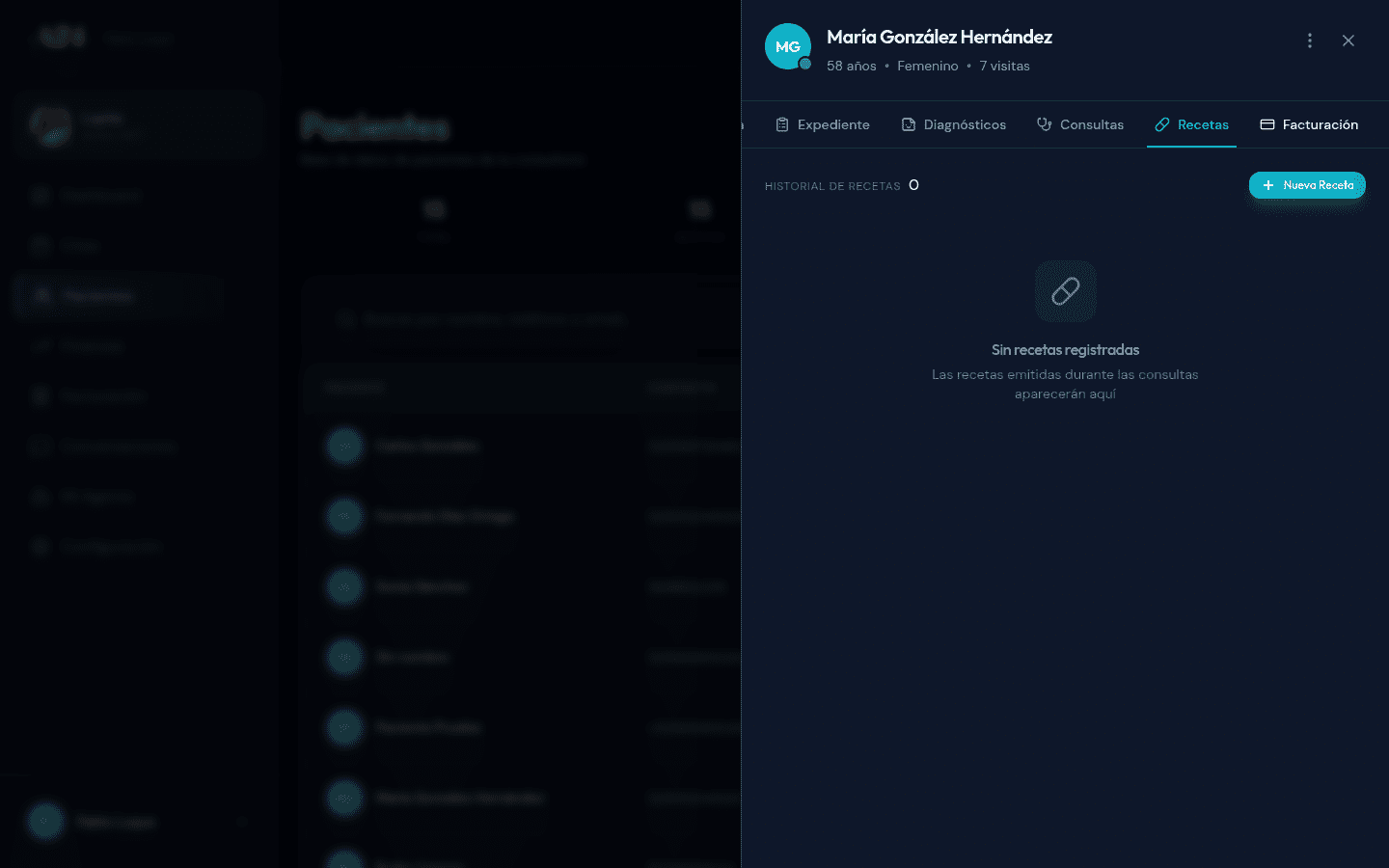 Historial de recetas del paciente
