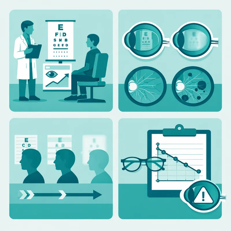 Gráficas de evolución visual y progresión de enfermedades oftalmológicas